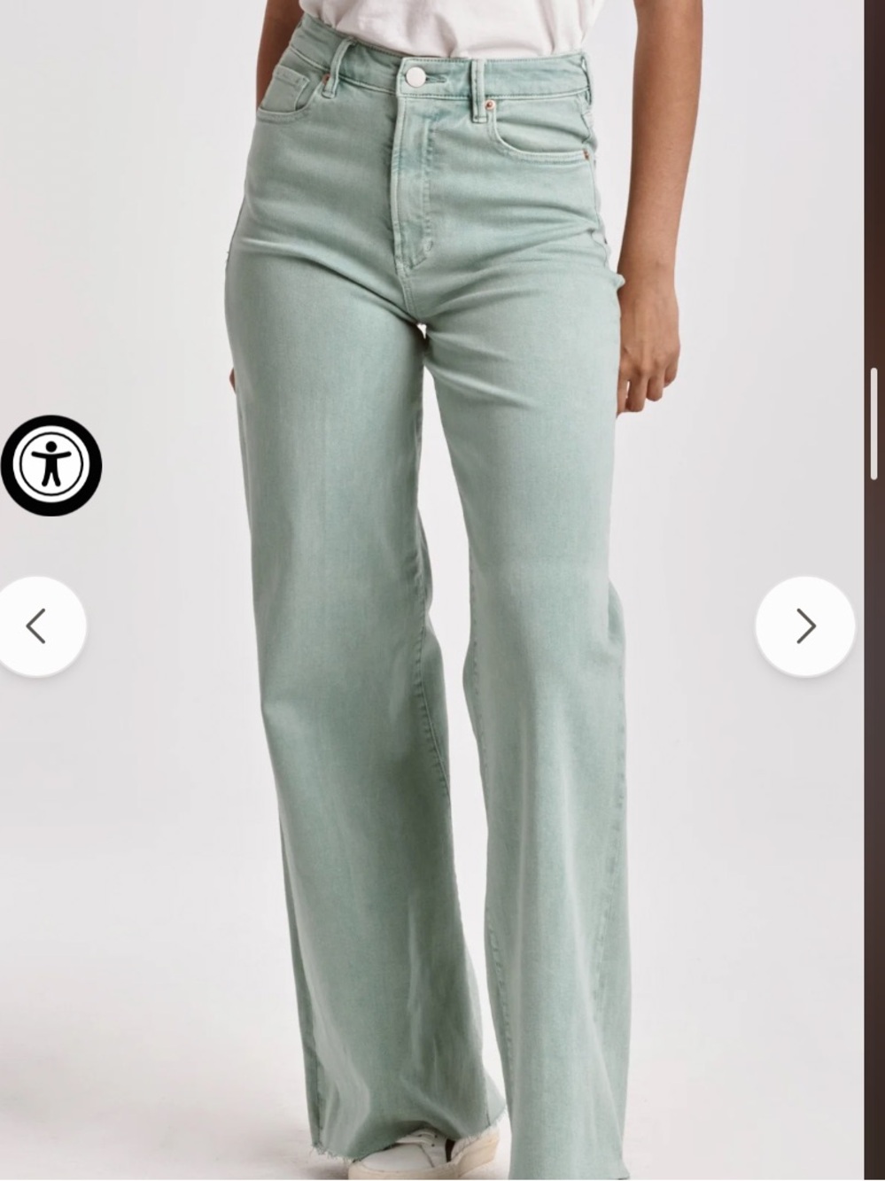 Zara Mint Green High-Waist Wide Leg Jeans